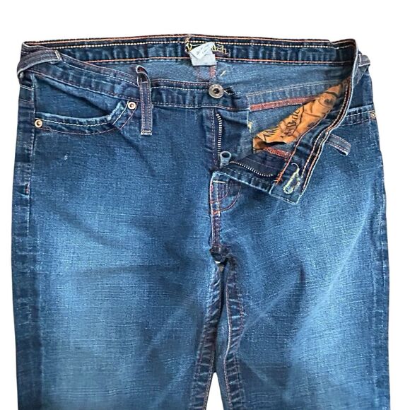 Y2k Von Dutch Levi Low Rider Low Rise Flare Jeans Womens 27 Blue Rocker Vintage - Picture 4 of 15